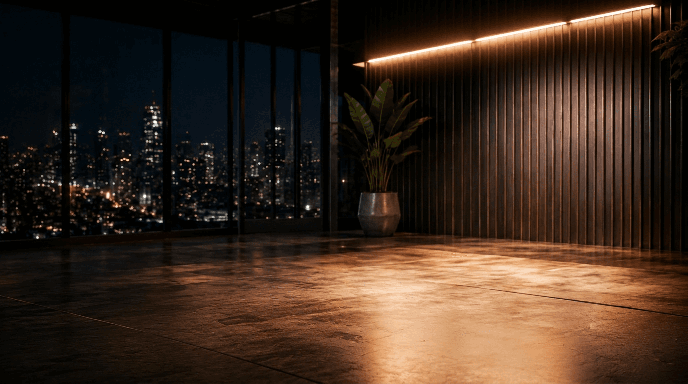 ChairClarity advisory — penthouse cityscape at night